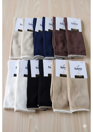 Pamuk Çorap, Mevsimlik, Asorti 12'lı Paket 36-40 ASORTİ