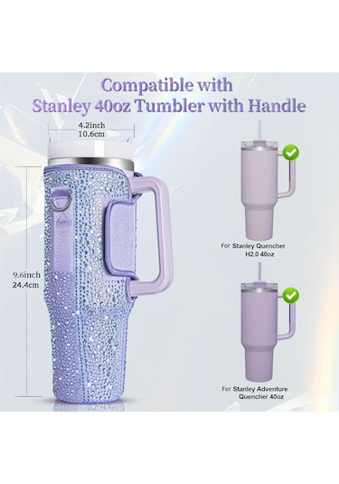 Stanley 40oz Kupası Sıcak Elmas Kapak Neopren Yalıtımlı Taşınabilir Şişe Kapağı İçin Mor