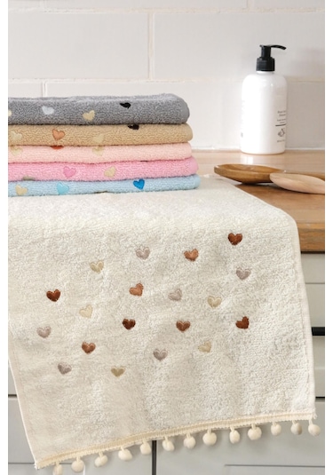 Yoncagül Ponponlu 6lı Mutfak Havlusu 30x50 - Asorti