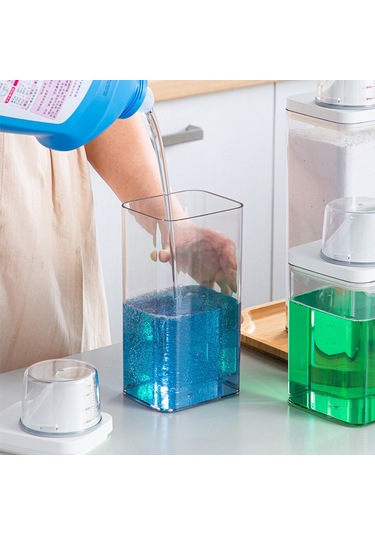 Yifomall Plastik Şeffaf Nem Koruyucu Çamaşır Deterjanı Saklama Kabı, Ölçü Kasesiyle Kapalı Depo Kutusu 700ml Küçük Boy, 72 Adet/kutu Diğer