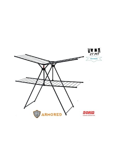 Zırhlı Sağlam Çamaşır Kurutmalığı Ar-222 Siyah