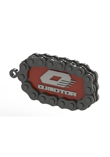 Qj Motor Zincir Detaylı Anahtarlık Kırmızı