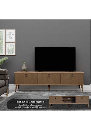 1370 Lexus 180 Cm Ahşap Ayaklı Tv Ünitesi Hat - Kaplan