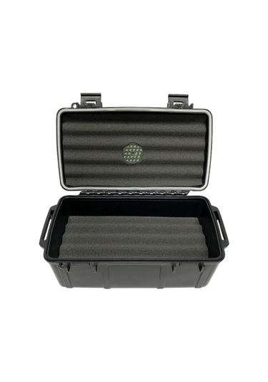 Cigar Caddy 15 Siyah Bayraklı Travel Humidor Puro Kutusu
