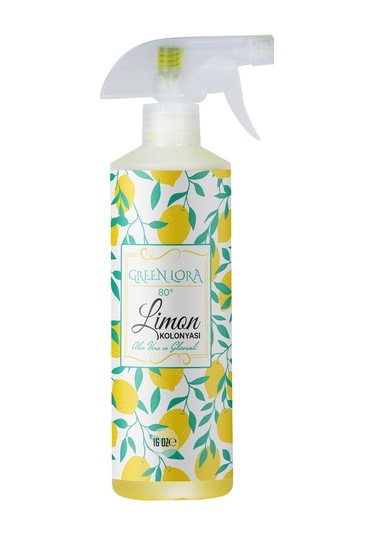 Green Lora 80 Derece Aleo vera ve Gliserinli Limon Kolonyası 16 Oz 473 ML