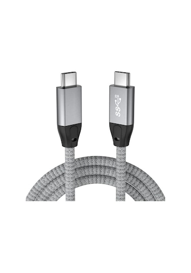Konesam Usb 3.2 Type-c Erkekden Type-c Erkek Pd 100w Hızlı Şarj, 4k Ses-video Ve 20gbps Aktarım, Thunderbolt 3 Dış Disk Uyumlu, Gri, 0.5m