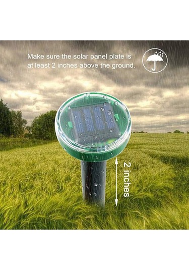 Kosona Güneş Enerjili Ultrasonik Sıçan Kovucu - Çevre Dost, Fiziksel Yöntem - 600mah Batarya İle - Ev, Park, Bahçe Kullanıma Uygun