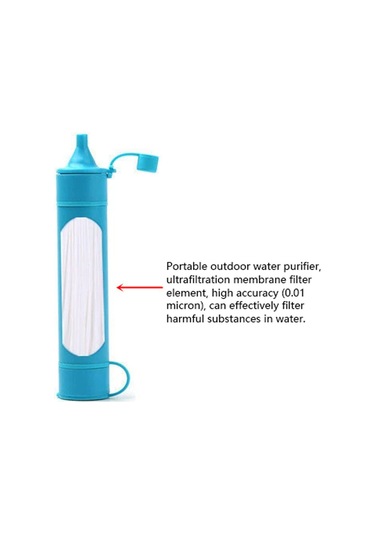 Mufunye Mavi Ultrafiltrasyon Membranlı Taşınabilir Su Filtre Çubuğu - 2000l Kapasite, 0.01 Mikron Hassasiyet, Outdoor Kamp Seyahat İçin