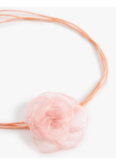 Koton Tül Çiçekli Choker Kolye Pembe 4sak71217aa Gül