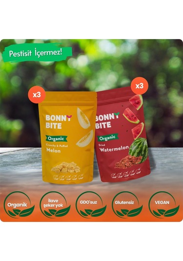 Organik Kurutulmuş Kavun & Kurutulmuş Karpuz 6'lı Paketi Diğer