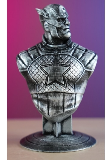 Captain America - Kaptan Amerika Boyalı Figür / Büst - Biblo 13 Cm