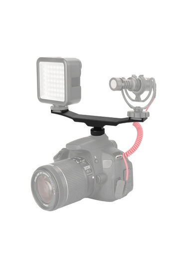 Singree Çift Soğuk Ayakkabılı Uzatma Çubuğu - Led Işık Ve Mikrofon Montajı İçin Profesyonel Kamera Aksesuarı