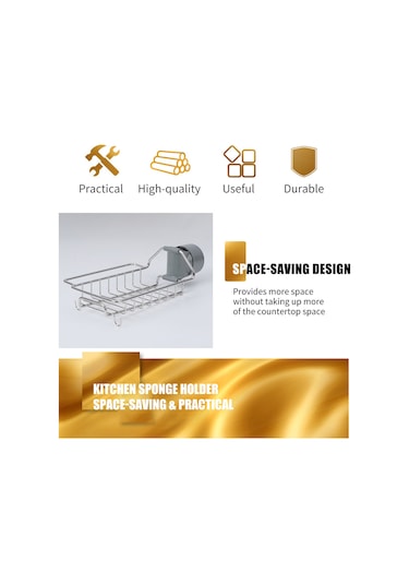 Xiyyadms 201 Çelik Çift Katlı Mutfak Musluk Rafı - Su Tüpü 18-22mm Uyumlu, Hızlı Kurutma, Gizli Kanca Ve Boşaltma Delikleri İle Sponge, Fırça Saklama Diğer