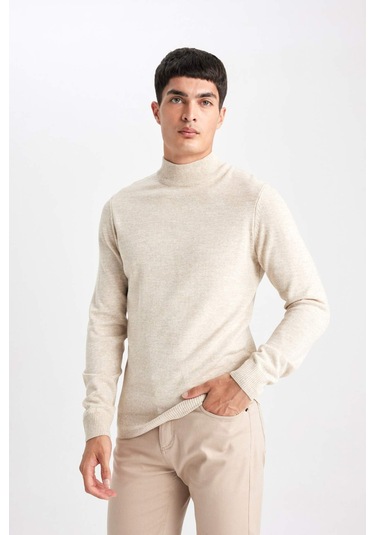 DeFacto Slim Fit Dar Kesim Yarım Balıkçı Yaka Basic Düz Triko Kazak R1127AZ24SPBG300 DeFacto Slim Fit Dar Kesim Yarım Balıkçı Yaka Basic Düz Triko Kazak R1127AZ24SPBG300