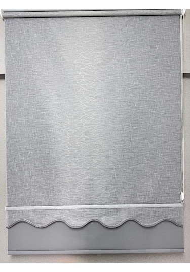 Bbb Keten Kumaşlı Çift Mekanizmalı Tül Stor Perde Tsk1004 Gri