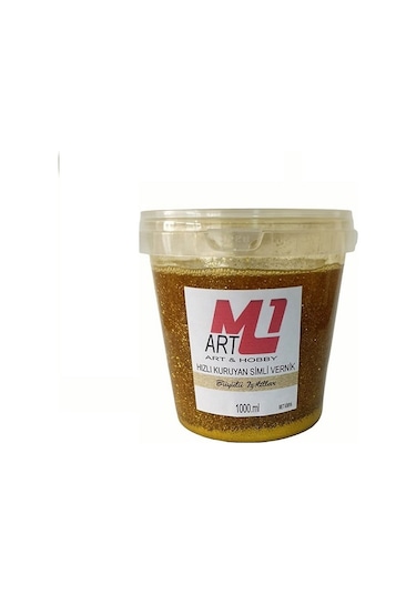 M1 ART Parlak Simli Vernik  ALTIN 1000.ML