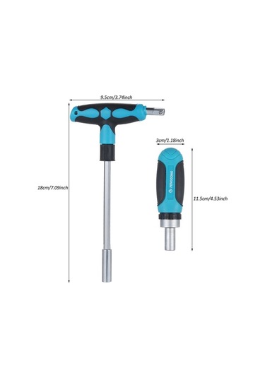 Pazly Çok Amaçlı Çift Kollu Tornavida Seti Ve Soket Anahtarı - 16 Uçlu Profesyonel & Ev Kullanımı