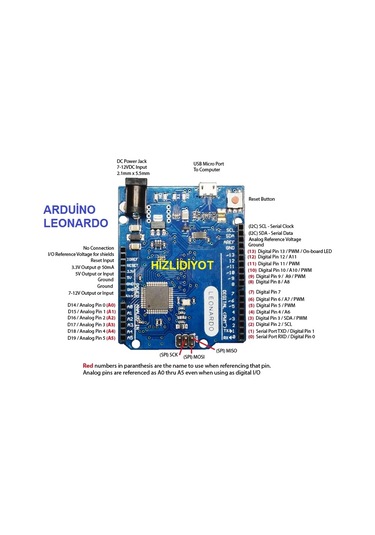 Arduino Leonardo R3 Klon Usb Kablo Dahil
