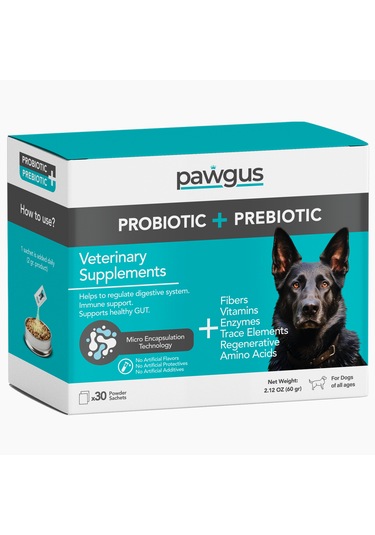 Pawgus Veteriner Serisi Köpekler Için Probiyotik Prebiyotik Sindirim Sistemi Düzenleyici 30 x 2 G