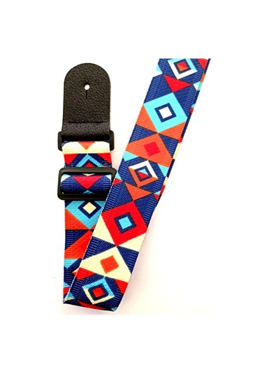 Rj200-b19 Gitar Askısı Deluxe Teal Guitar Strap Deri Başlıklı 2 Katlı