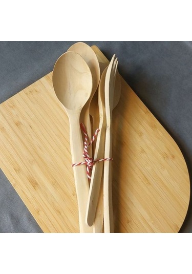 Uretti - Semra 8350 8788 Hakiki Şimşir 5'li Pişirme Ve Servis Seti Krem