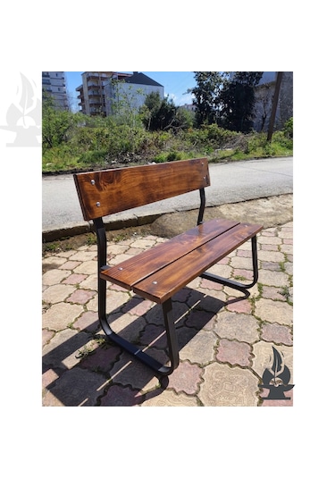 Metalgraf Çift Kişilik Ahşap Ve Metal Bank Sedir
