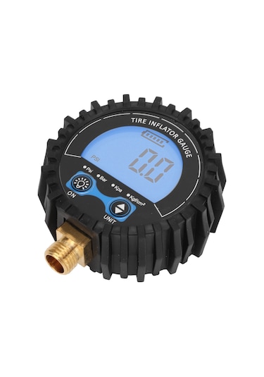 Moveevo Dijital Basınç Ölçer 3-200 Psı, 4 Birim Psı/kpa/bar/kg/cm² , Abs+bronz, Araba/motosiklet/tır Uyumlu, Arka Işık Ekranlı, 1/4 13mm Vida Pil Yok