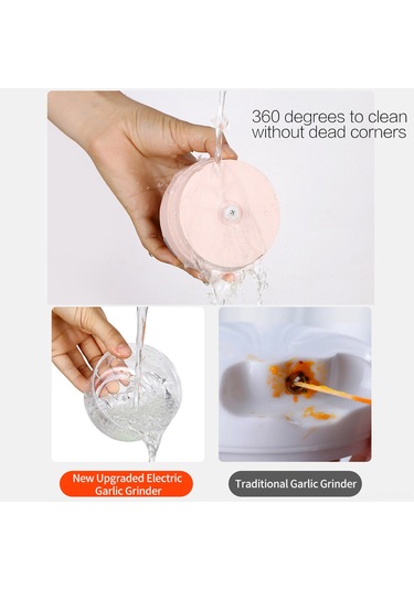 Kosona 250ml Usb Şarjlı Püskürtme Butonuyla Gönüllü, Biber, Zencefil, Sarımsak Ve Bebek Yemeği Blenderı - Pembe Diğer