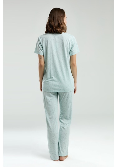 Pierre Cardin Kadın Yeşil Gömlek Pijama Pc8990-s-v1 Yeşil