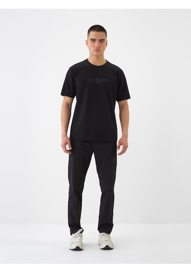 Xint Siyah Pamuk Dokulu Regular Fit Tişört 502223