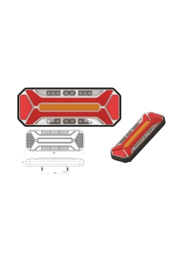 Dinamik Kayar Sinyalli Neon Ledli Arka Stop Lambası 12-24 Volt