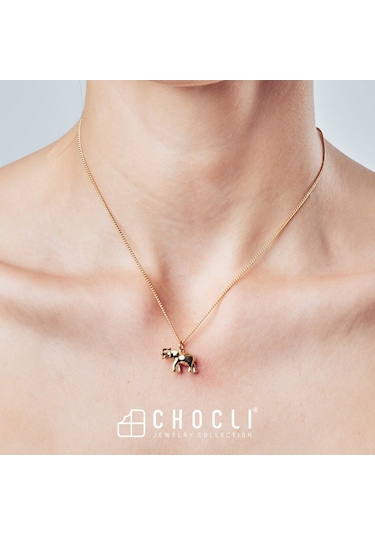 Chocli 18 Ayar Altın Kaplama Fil Kolye