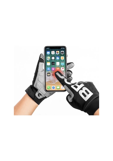 Rockbros S209 Bir Çift Rüzgar Geçirmez Dokunmatik Ekran Şok Emici Tam Parmak Bisiklet Eldiveni