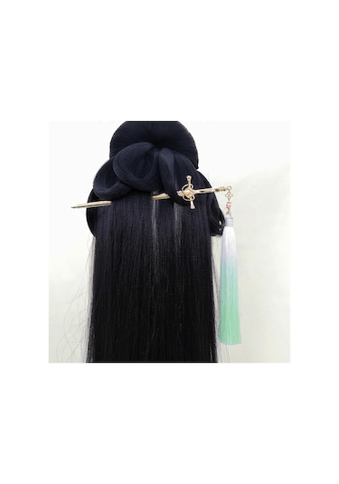 Şık Püsküllü Saç Tokası Süsü Şık Püsküllü Saç Aksesuarı Saç Tokası Geleneksel Kutlamalar İçin Mükemmel Gümüşaltın Çok Renkli