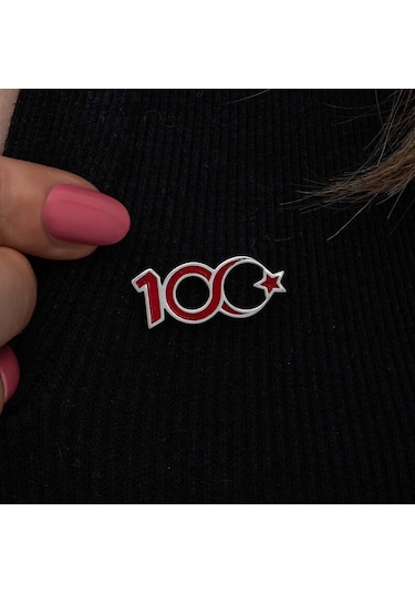 Gümüş Ay Yıldız 100.yıl Rozet