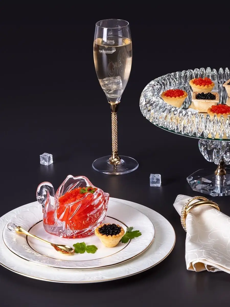 Lefard Cam Havyarlık "kuğu" 85 Ml Kaşık Yerinde 149198751 Beyaz