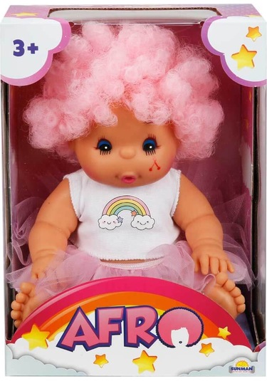 Afro Kıvırcık Renkli Saçlı  Bebek