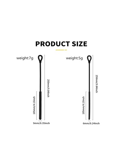 Shineyee 2 Adet 25cm Silikon Pipet Temizleme Fırçası - Esnek Çelik Çekirdekli, Yeniden Kullanılabilir, Uzun Saplı Yumuşak Tüylü, Cam Pipetler Ve Karıştırma Bardakları İçin Uygun 6mm+9mm Siyah