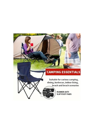 Gateesat Siyah Hafif Katlanır Plaj Sandalyesi Taşıma Çantası Ve Bardaklık Dayanıklı Çelik Siyah