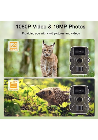 Mufunye 16mp 1080p Av Kamera: 0.8s Tetik Süresi, 10m Gece Görüşü, Ip66 Su Geçirmez, Hareket Tespiti Pil Yok Yeşil