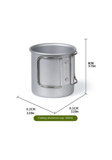 Tcherchi 4 Adet Kupa Bardak Sofra Kamp Gereçleri Açık Mutfak Ekipmanları Gri