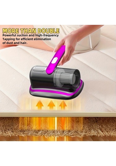 Elmpaly Mor Yatak Şarjlı El Süpürgesi Güçlü Emiş Usb Şarj Derin Temizlik
