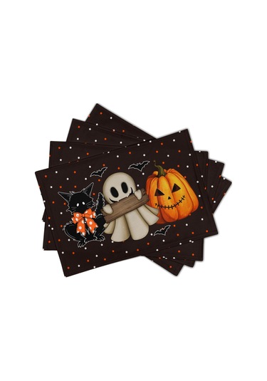 Xiaaokeji Cadılar Bayramı Masa Örtüleri 4 Parça Masa Örtüleri Kaymaz Isıya Dayanıklı Masa Örtüleri Diğer