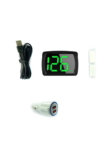 Lemestar "araç Hud Gösterge - Gps'li Büyük Yazılı Dijital Hız Göstergesi Km/mph Ve Usb Şarj Adaptörü"