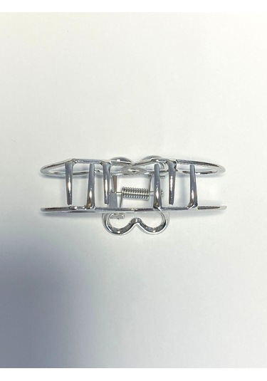 7 Cm Çift Kalp Model Gümüş Saç Tokası Zarif Ve Romantik Metal Mandal Toka Gümüş