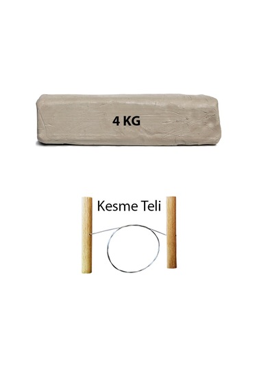 4 KG Beyaz Seramik Hamuru Çamur Kesme Teli Kil