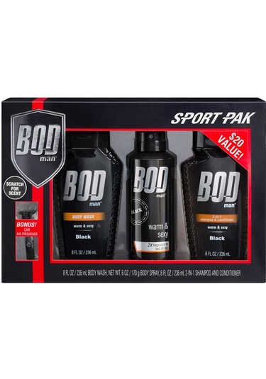 Bodman Black Sport Pak Erkek Vücut Spreyi Hediye Seti Odunsu