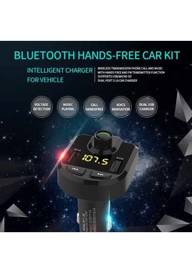 Sones Bluetooth Fm Verici Kablosuz Araç İçi Radyo Adaptörü Müzik Çalar Eller Serbest Arama A Çift Usb Şarj FM Transmitter 53047273