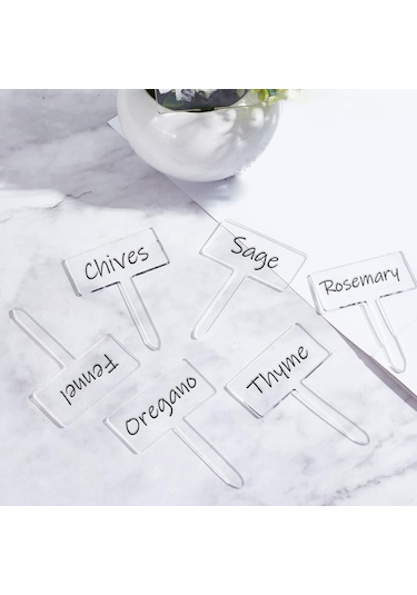 Suntek 24x Akrilik Bitki Etiketi Adı , Yeniden Kullanılabilir