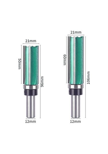 Reedark Ahşap Freze Ucu 4 Telli Düz Bıçaklı, Rulmanlı, Yuva Açma, Ahşap İşleme, 12 Mm Sap, 2'li Set